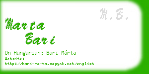 marta bari business card